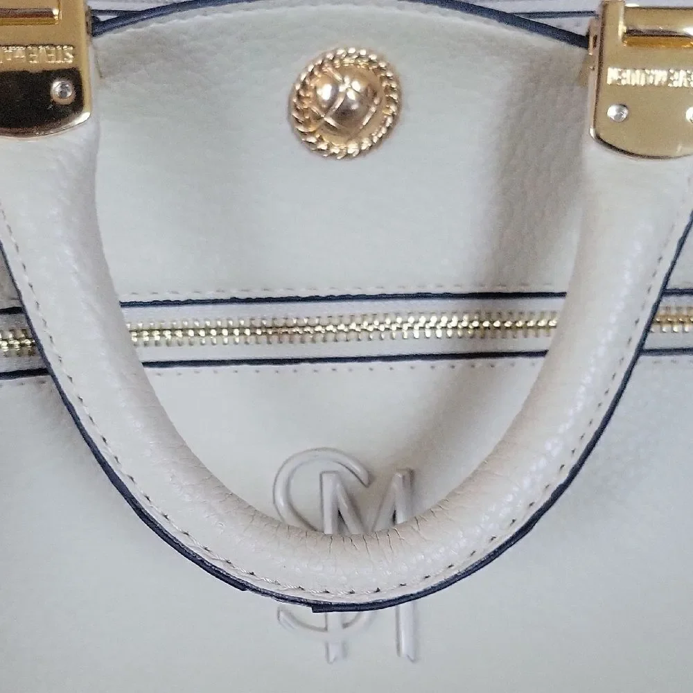 Steve Madden Ivory Satchel with Gold Details Corporate Chic Academia